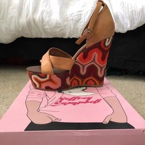Jeffrey campbell Ibiza crochet platform wedges